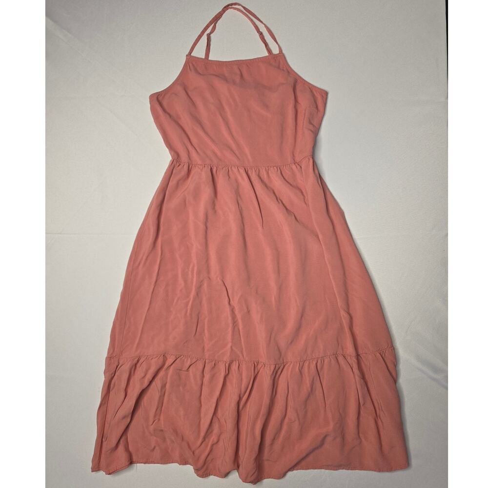 Hiatus blush pink tiered halter midi dress Size M